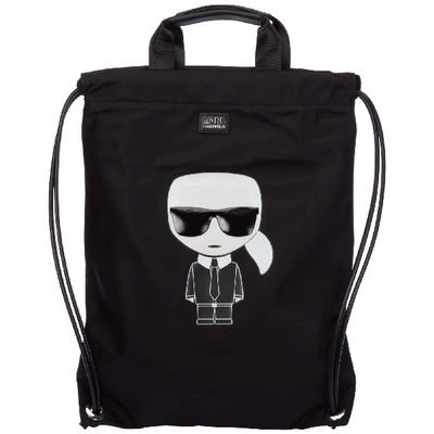 Karl Lagerfeld K/ikonik Drawstring Backpack In Black