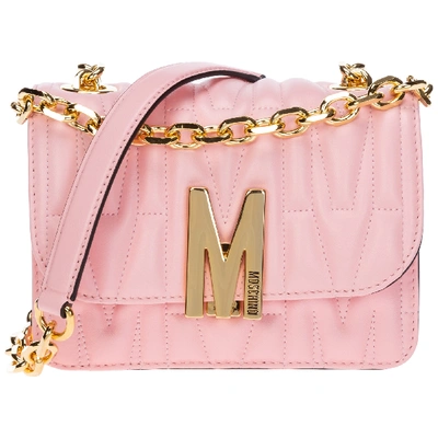 Moschino Women's Leather Shoulder Bag M In Pink