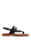 CHLOÉ CHLOÉ WOODY LOGO STRAP SANDALS