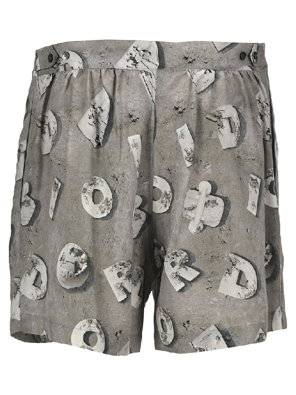 Dior Logo Printed Shorts In Grey | ModeSens