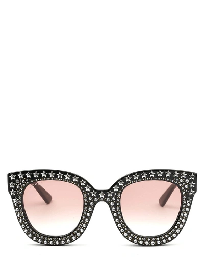 Gucci Eyewear Studded Frame Sunglasses In Black