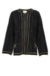 GUCCI GUCCI GLITTERED STRIPE EMBROIDERED JACKET