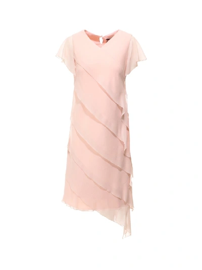 Max Mara Flounced Dress In Pink