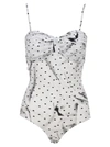 MM6 MAISON MARGIELA MM6 MAISON MARGIELA POLKA DOT PRINT RUCHED BODYSUIT