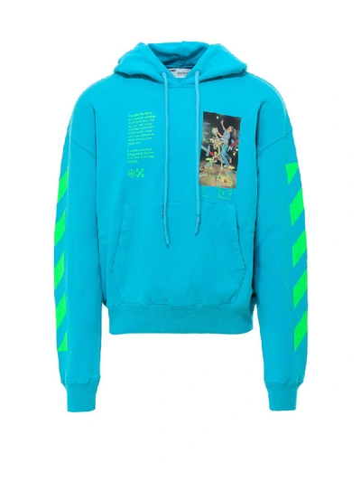 Off-white Pascal Painting Over Hoodie Sweatshirt In Blue