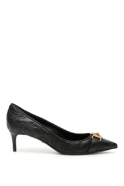 Versace Barocco Nappa Pumps In Black