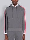 Thom Browne Interlock Rwb Stripe Hoodie In Grey