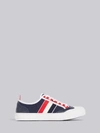 THOM BROWNE THOM BROWNE NAVY CANVAS LO-TOP VULCANIZED BROGUED TRAINER,FFF056A0158813909109