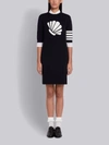 THOM BROWNE THOM BROWNE 4-BAR STRIPE INTARSIA SHELL DRESS,FKD110A0021914624928