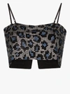 ADAM SELMAN SPORT CRYSTAL LEOPARD PRINT CROP TOP,14556CRYS15072885