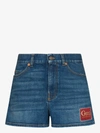 GUCCI LOGO PATCH DENIM SHORTS,583978XDA6N14835283