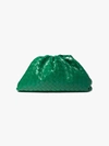 Bottega Veneta Green The Pouch Leather Clutch Bag In Green