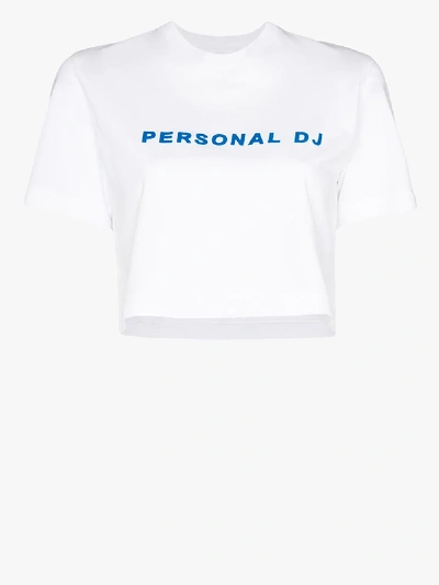 Kirin White Cropped 'personal Dj' T-shirt