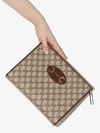 GUCCI GUCCI WOMENS BROWN GG SUPREME HORSEBIT CLUTCH BAG,62189092TCG14808576