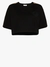 Fendi Ff Motif Cropped T-shirt In Black