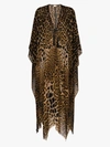 SAINT LAURENT LEOPARD PRINT WOOL PONCHO,6211373Y20014808589