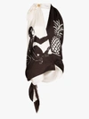 Bottega Veneta Printed Silk-satin Twill Halterneck Top In Brown
