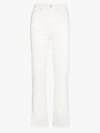 Jeanerica Super High Waist Straight Leg Jeans In White