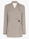 Remain Birger Christensen Vivi Printed Asymmetric Front Blazer In Brown