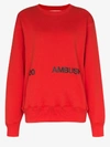 Ambush Logo-print Cotton Sweatshirt In Red