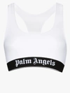 PALM ANGELS PALM ANGELS WOMENS WHITE PALM CLASSIC SPRTS BRA LOGO BLK WST BND,PWFA009S20FAB002020115104517