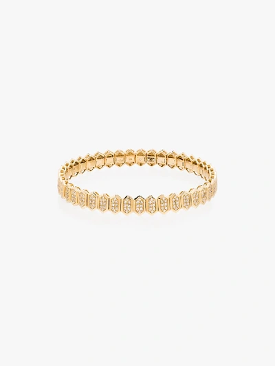 Shay 18k Yellow Gold Hexagon Stretch Diamond Bracelet