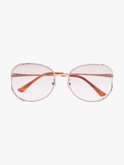 Gucci Round-frame Gold-tone Sunglasses