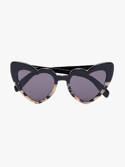 Saint Laurent Loulou 012 Leopard And Black Heart Sunglasses