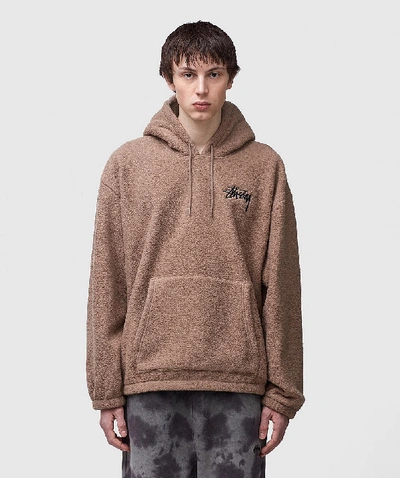 Stussy Bronson Polar Fleece Hoodie In Beige