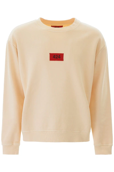 424 Crewneck Cotton Jersey Sweatshirt In Beige
