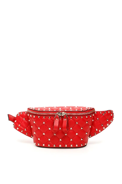 Valentino Garavani Rockstud Spike Beltbag In Red