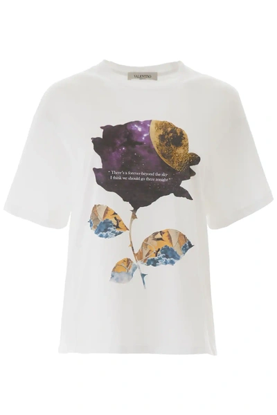 Valentino Cosmos Print T-shirt In White