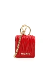 Miu Miu Matelasse Nappa Airpods Case In Red