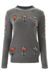 PRADA SWEATER WITH FLOWER INTARSIA