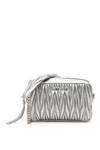 Miu Miu Matelassé Nappa Camera Bag In Silver