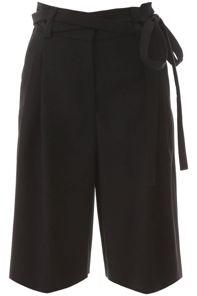Valentino Wool Bermuda Trousers In Black