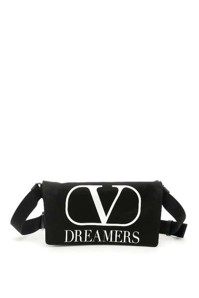Valentino Garavani Garavani Vlogo Dreamers Canvas Belt Bag In Black