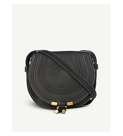 Chloé Womens Black Marcie Small Leather Saddle Bag