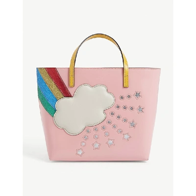 Gucci Kids' Rainbow Leather Tote In Pink