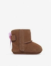 UGG UGG BROWN JESSE BOW SUEDE BOOTS 4-24 MONTHS,85086715