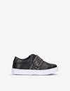 FENDI BOYS BLK/OTHER KIDS FF MONOGRAM-PRINT LEATHER TRAINERS 6-9 YEARS 9,R00001356