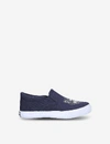 Kenzo Deno Tiger Motif Canvas Trainers 3 - 9 Years In Navy