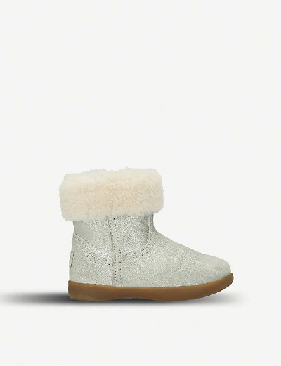 Ugg Kids' Jorie Ii Metallic Suede And Sheepskin Boots In Gold