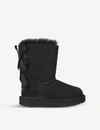 Ugg Girls Black Kids Bailey Bow Ii Sheepskin Boots 7.5 In Black