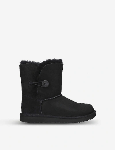 Ugg Kids' Bailey Button Ii Sheepskin Boots In Black