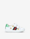 GUCCI GUCCI GIRLS WHITE/OTH KIDS NEW ACE BEE STAR LEATHER TRAINERS 1-4 YEARS,91032003