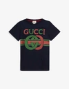 GUCCI GG INSIGNIA LOGO COTTON T-SHIRT 4-10 YEARS,R00070010