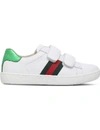 GUCCI GUCCI GIRLS WHITE KIDS NEW ACE VL LEATHER TRAINERS 4-8 YEARS,76763052