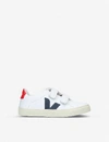 Veja Kids' Esplar Leather Trainers 6-9 Years In White/red
