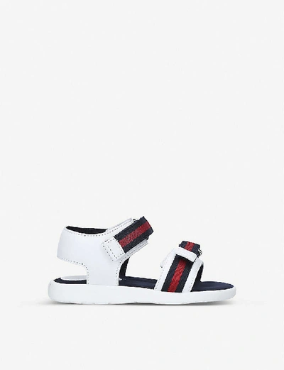 Gucci Boys White Kids Gauffrette Leather Sandals 6 Months-5 Years